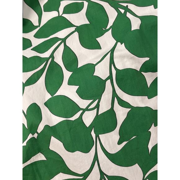 NWT Zara Floral Printed Midi Shirt Dress Women's L Cotton Green White Tropical - Picture 9 of 12